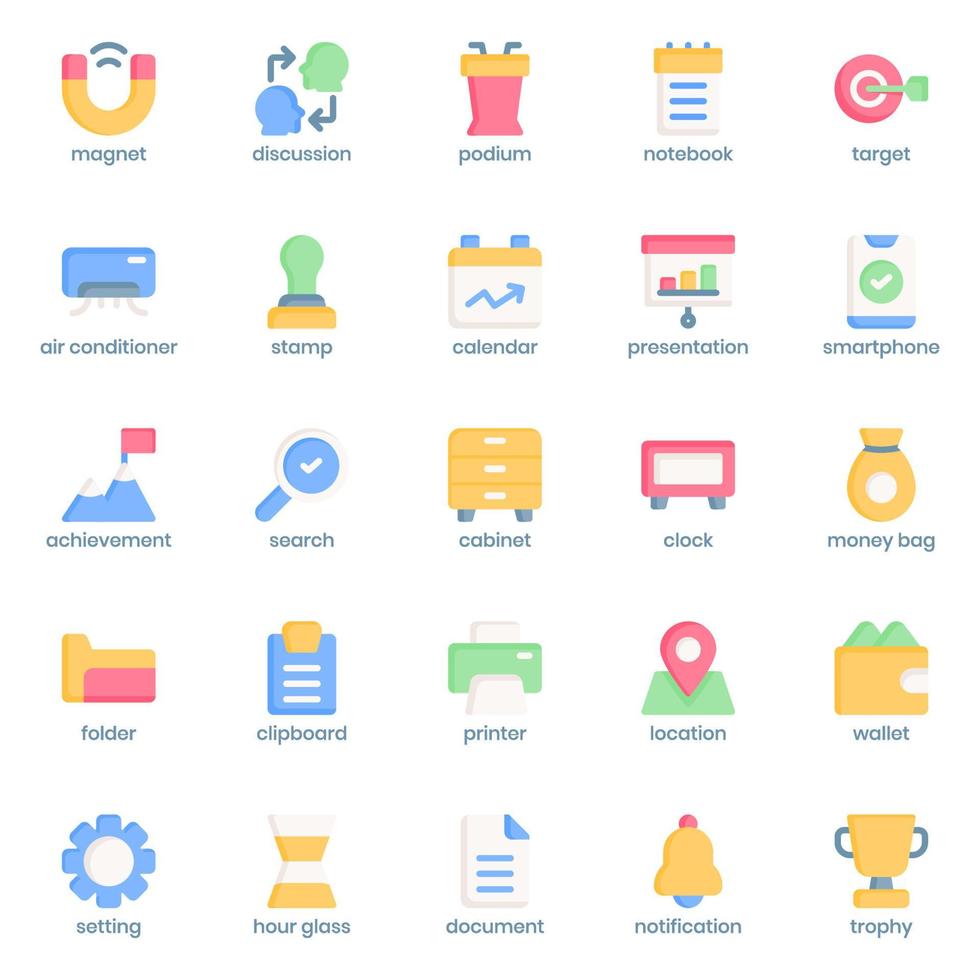 Business icon pack for your website design, logo, app, UI. Business icon flat design. Vector graphics illustration and editable stroke.