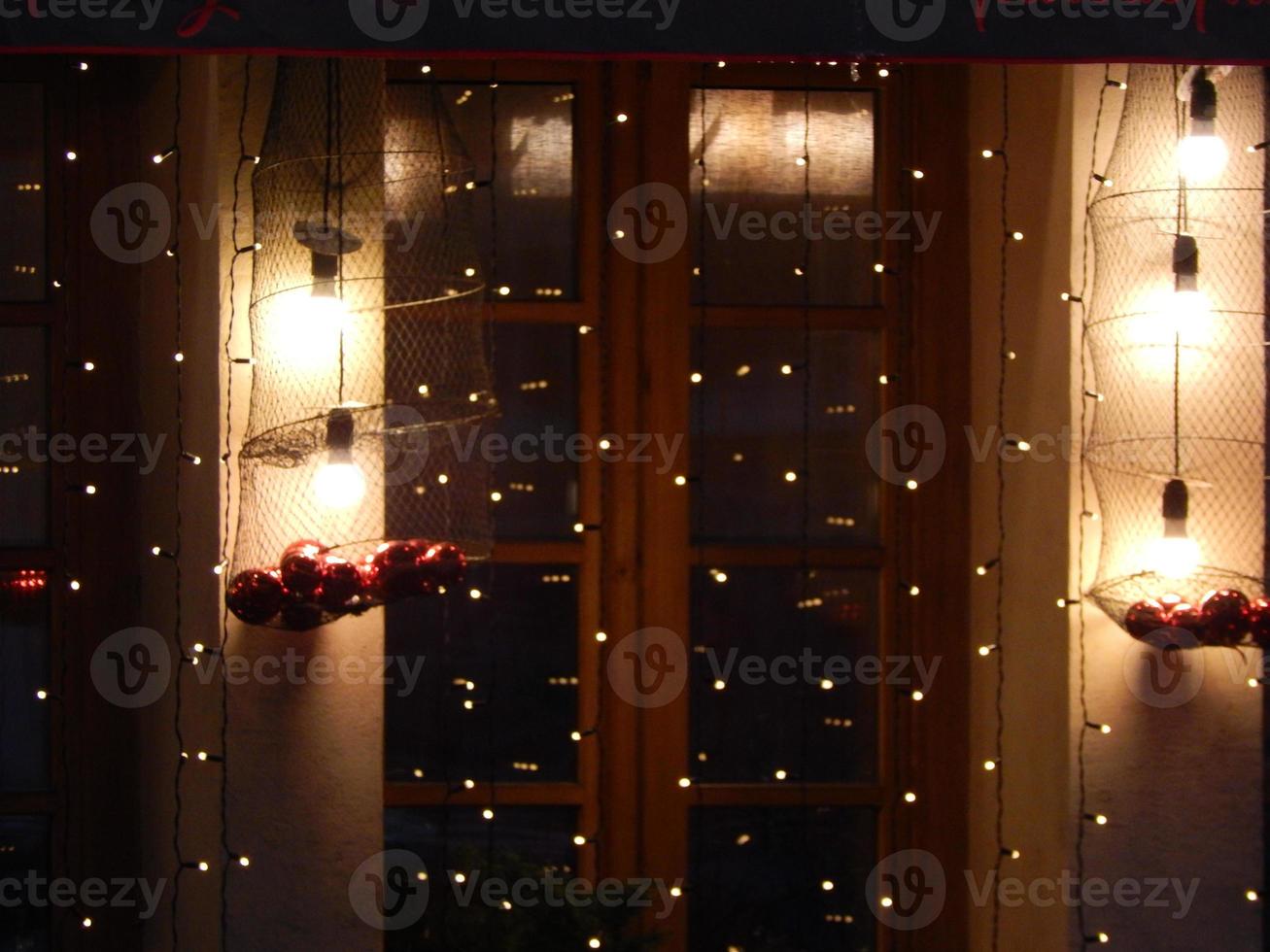 Garlands and decorations for the holiday Christmas and New Year photo