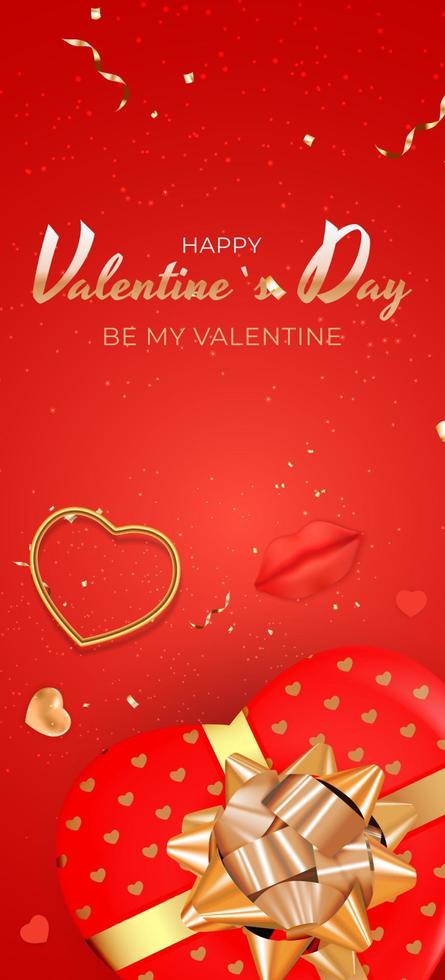 Valentine s Day Background Design. Template for advertising, web, social media and fashion ads. Poster, flyer, greeting card, header for website Vector Illustration EPS10