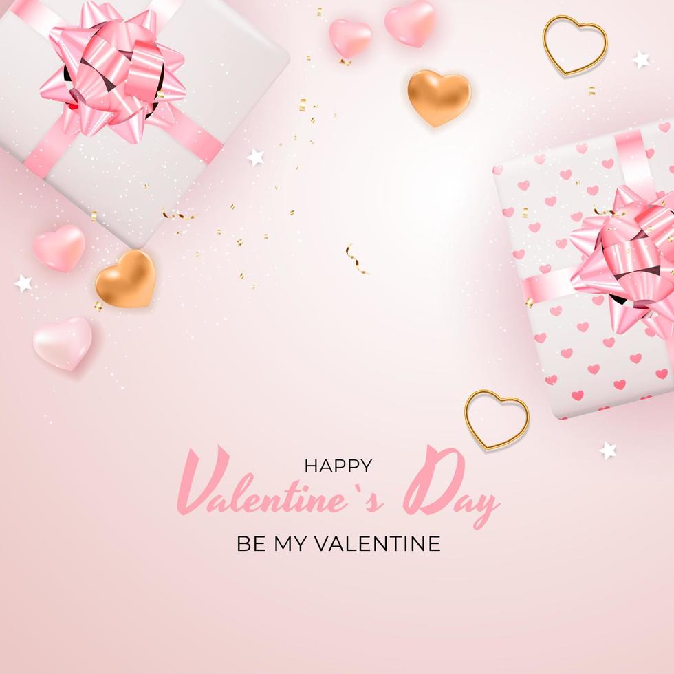 Valentine s Day Background Design. Template for advertising, web, social media and fashion ads. Poster, flyer, greeting card, header for website Vector Illustration EPS10