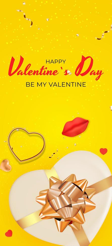 Valentine s Day Background Design. Template for advertising, web, social media and fashion ads. Poster, flyer, greeting card, header for website Vector Illustration EPS10