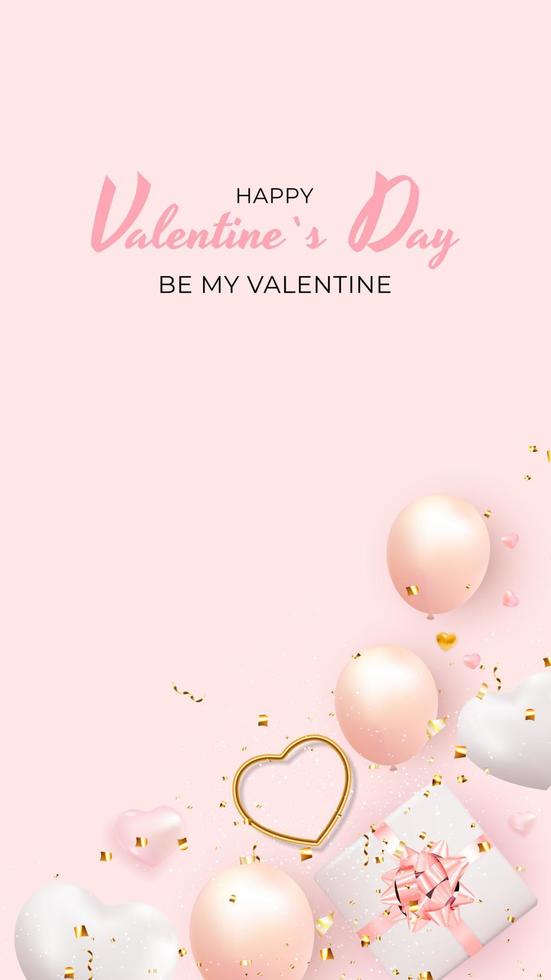 Valentine s Day Background Design. Template for advertising, web, social media and fashion ads. Poster, flyer, greeting card, header for website Vector Illustration EPS10