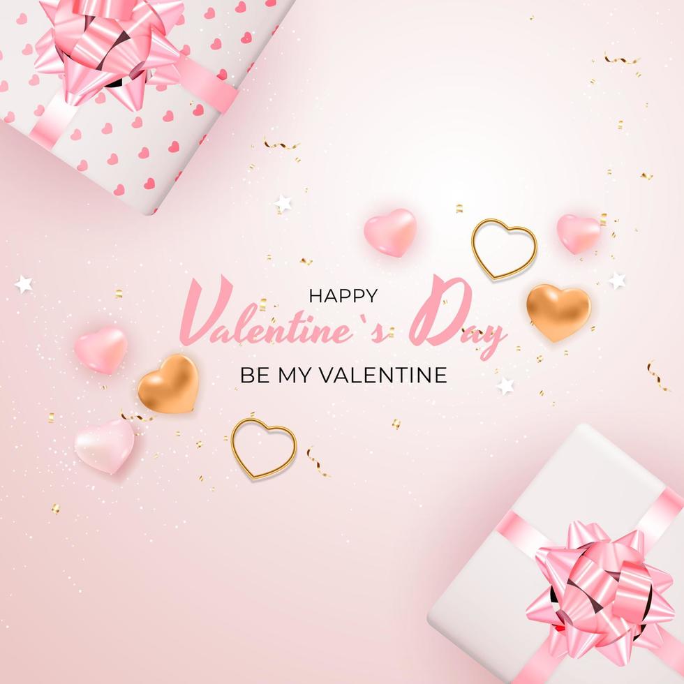 Valentine s Day Background Design. Template for advertising, web, social media and fashion ads. Poster, flyer, greeting card, header for website Vector Illustration EPS10