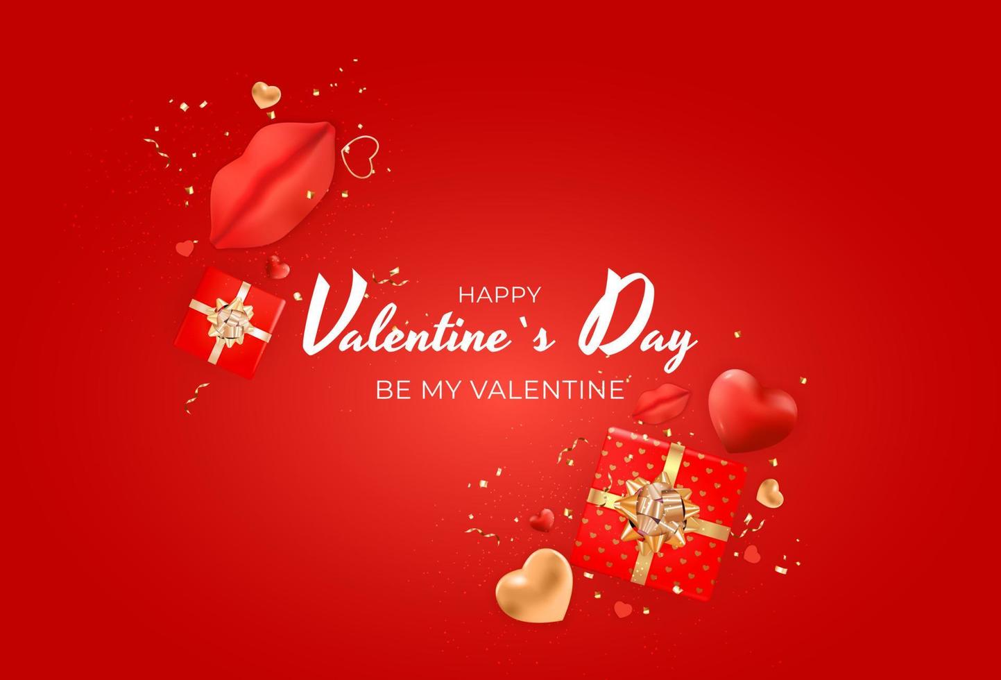 Valentine s Day Background Design. Template for advertising, web, social media and fashion ads. Poster, flyer, greeting card, header for website Vector Illustration EPS10