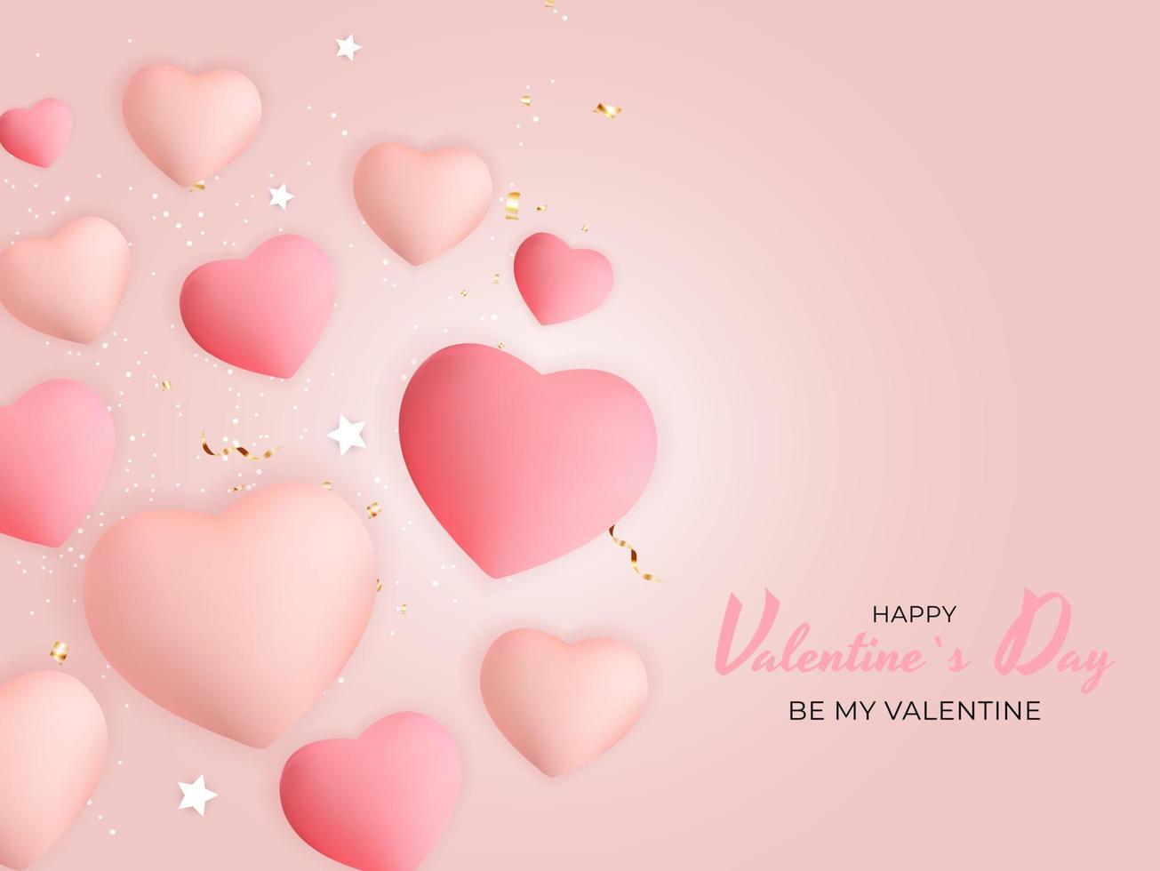 Valentine s Day Holiday Gift Card Background Realistic Design. Template for advertising, web, social media and fashion ads. Poster, flyer, greeting card, header for website Vector Illustration EPS10