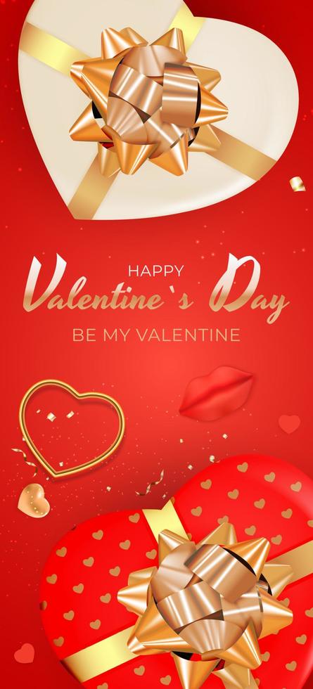 Valentine s Day Background Design. Template for advertising, web, social media and fashion ads. Poster, flyer, greeting card, header for website Vector Illustration EPS10
