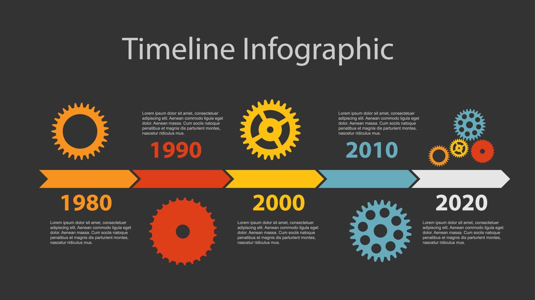 Plantilla de infografía de línea de tiempo para la ilustración de vector de negocio.