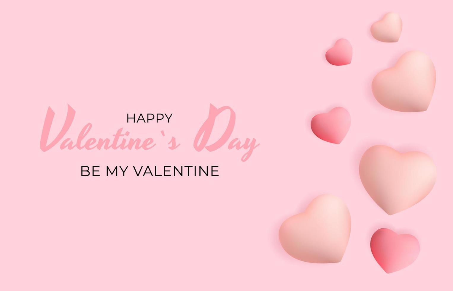 Valentine s Day Holiday Gift Card Background Realistic Design. Template for advertising, web, social media and fashion ads. Poster, flyer, greeting card, header for website Vector Illustration EPS10