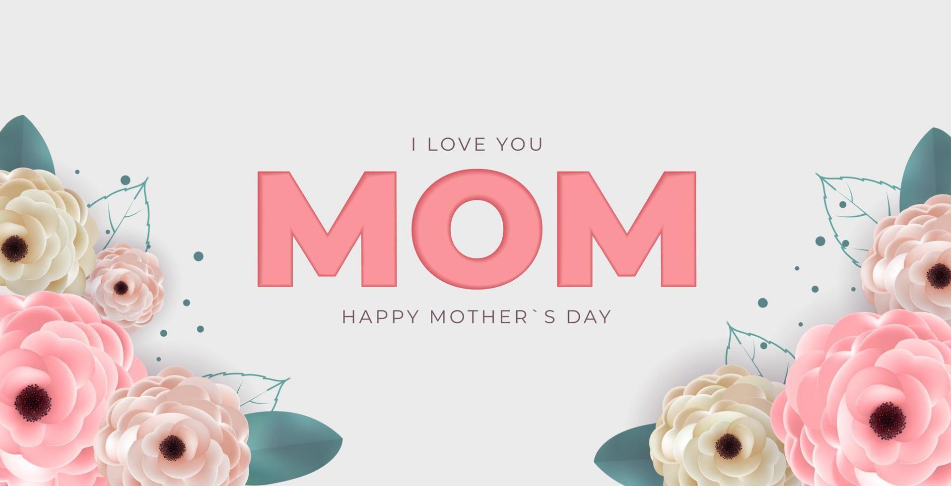 I love you mom. Happy Mother s Day background. Vector Illustration