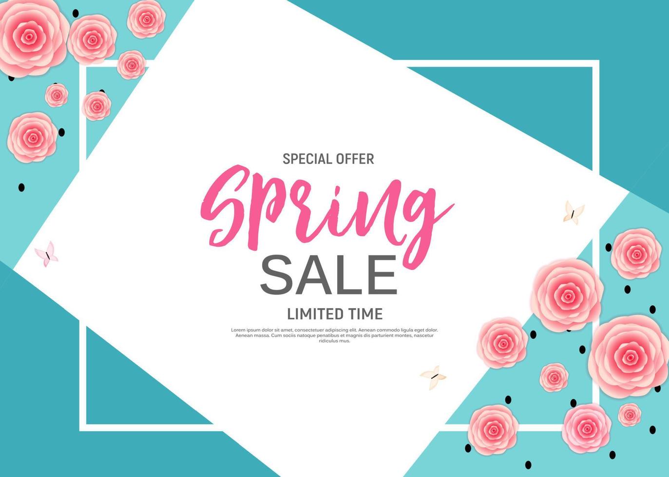 Abstract Design Spring Sale Banner Template. Vector Illustration