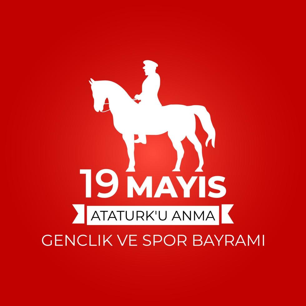 19th may commemoration of Ataturk, youth and sports day vector