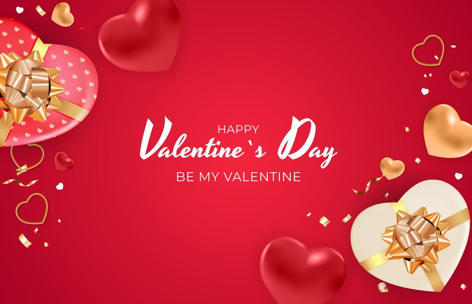 Valentine s Day Background Design. Template for advertising, web, social media and fashion ads. Poster, flyer, greeting card, header for website Vector Illustration EPS10