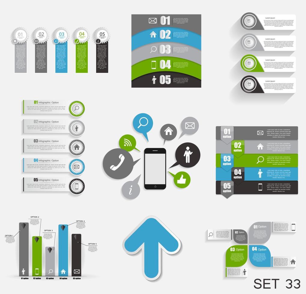 Collection of Infographic Templates for Business Vector Illustra