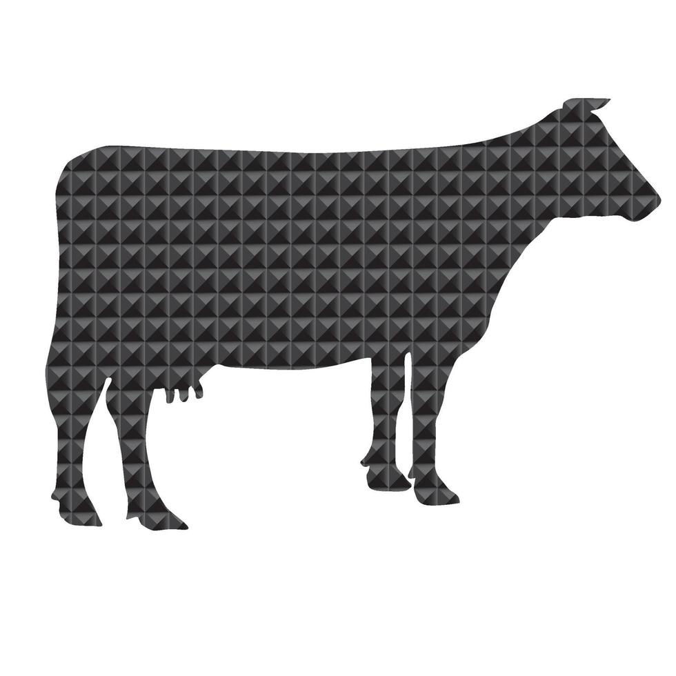 Cow silhouette on white vector