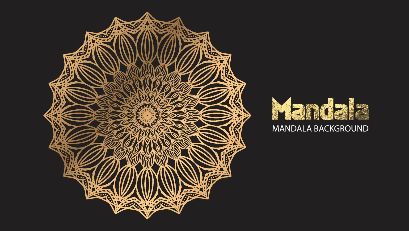 diseño de mandala mandala vector redondo diseño de lujo texto de pincel dorado.