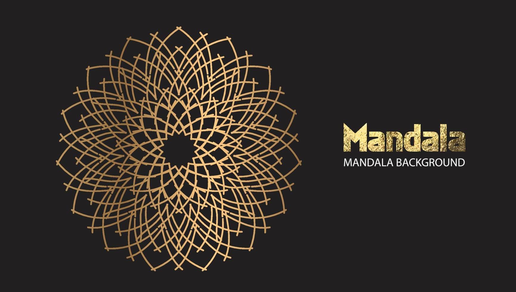 diseño de mandala mandala vector redondo diseño de lujo texto de pincel dorado.