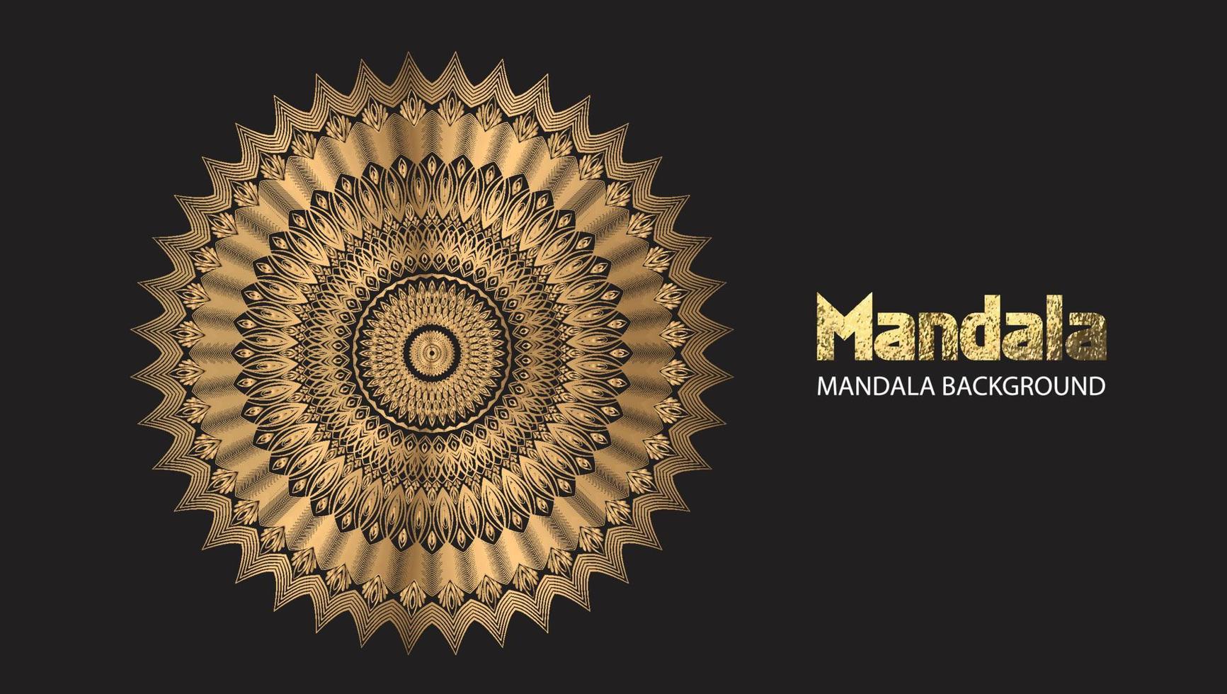 diseño de mandala mandala vector redondo diseño de lujo texto de pincel dorado.