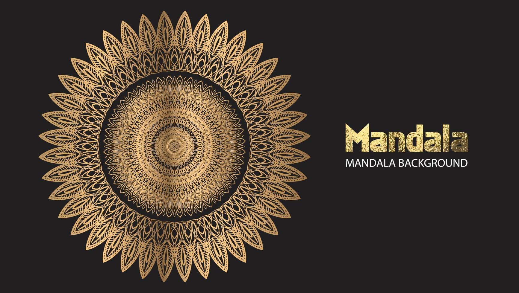 diseño de mandala mandala vector redondo diseño de lujo texto de pincel dorado.