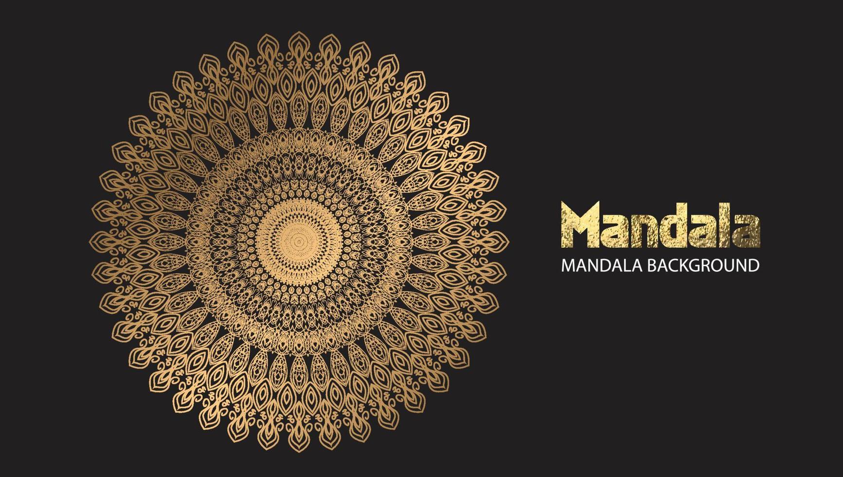 diseño de mandala mandala vector redondo diseño de lujo texto de pincel dorado.