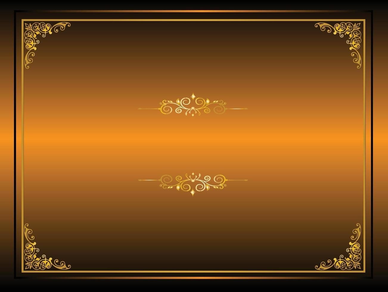 Frame floral with bronze background vector