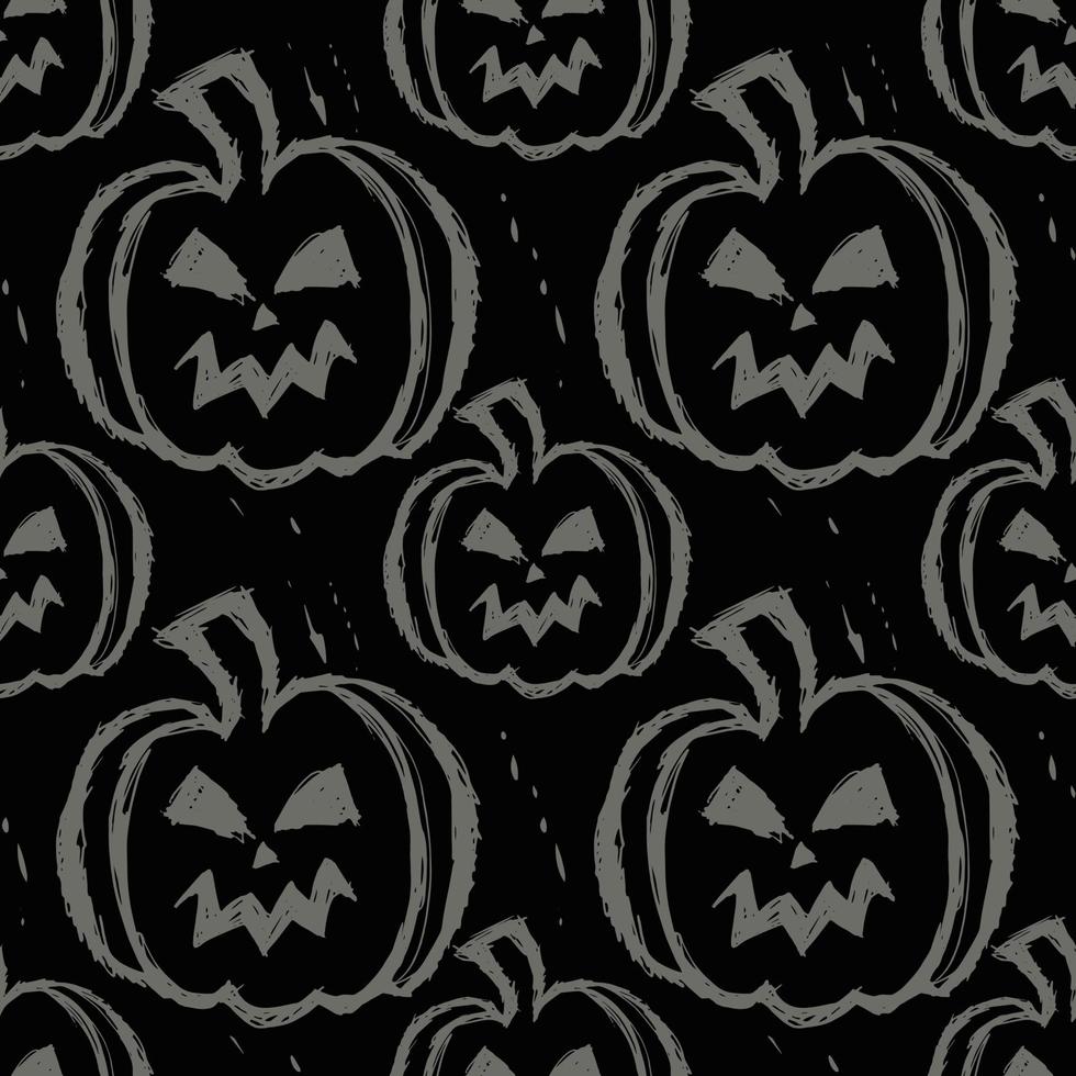 pumpkin halloween seamless pattern. horrible pumpkin - vector illustration in flat style