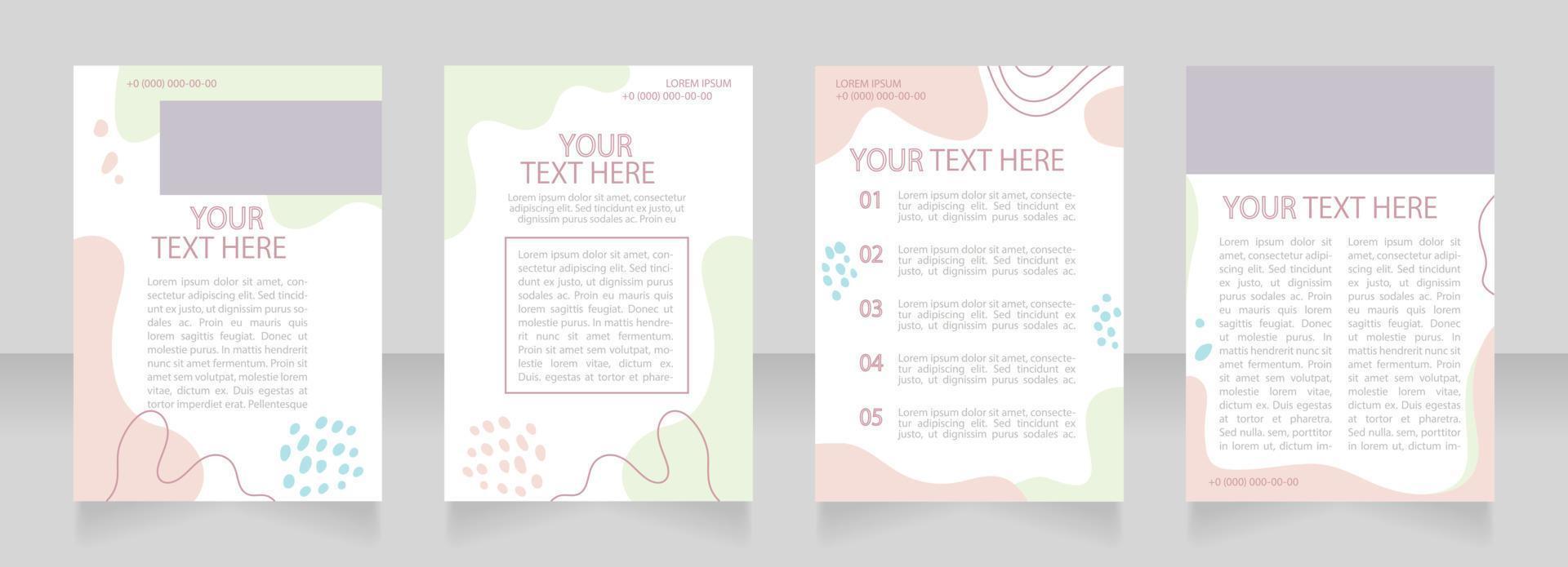 Business model blank brochure layout design. Marketing strategy. Vertical poster template set with empty copy space for text. Premade corporate reports collection. Editable flyer paper pages vector