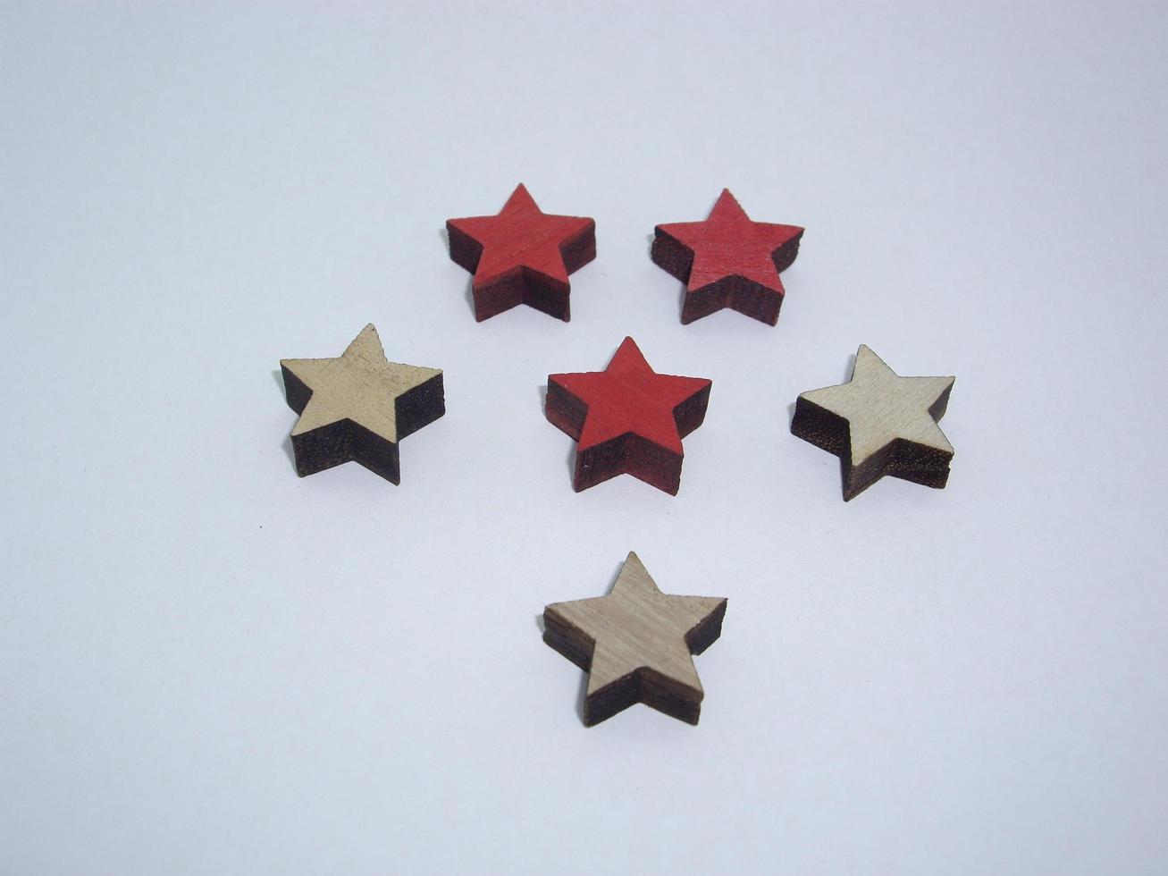 Red and yellow stars on a white background photo