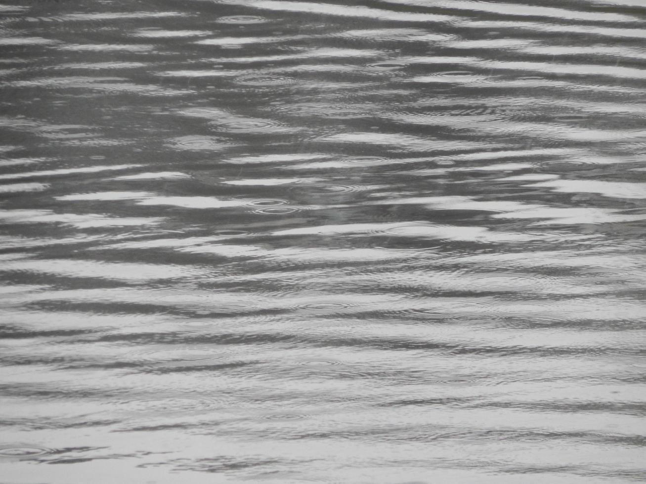 Texture of water in a river, surface in the rain, stains photo