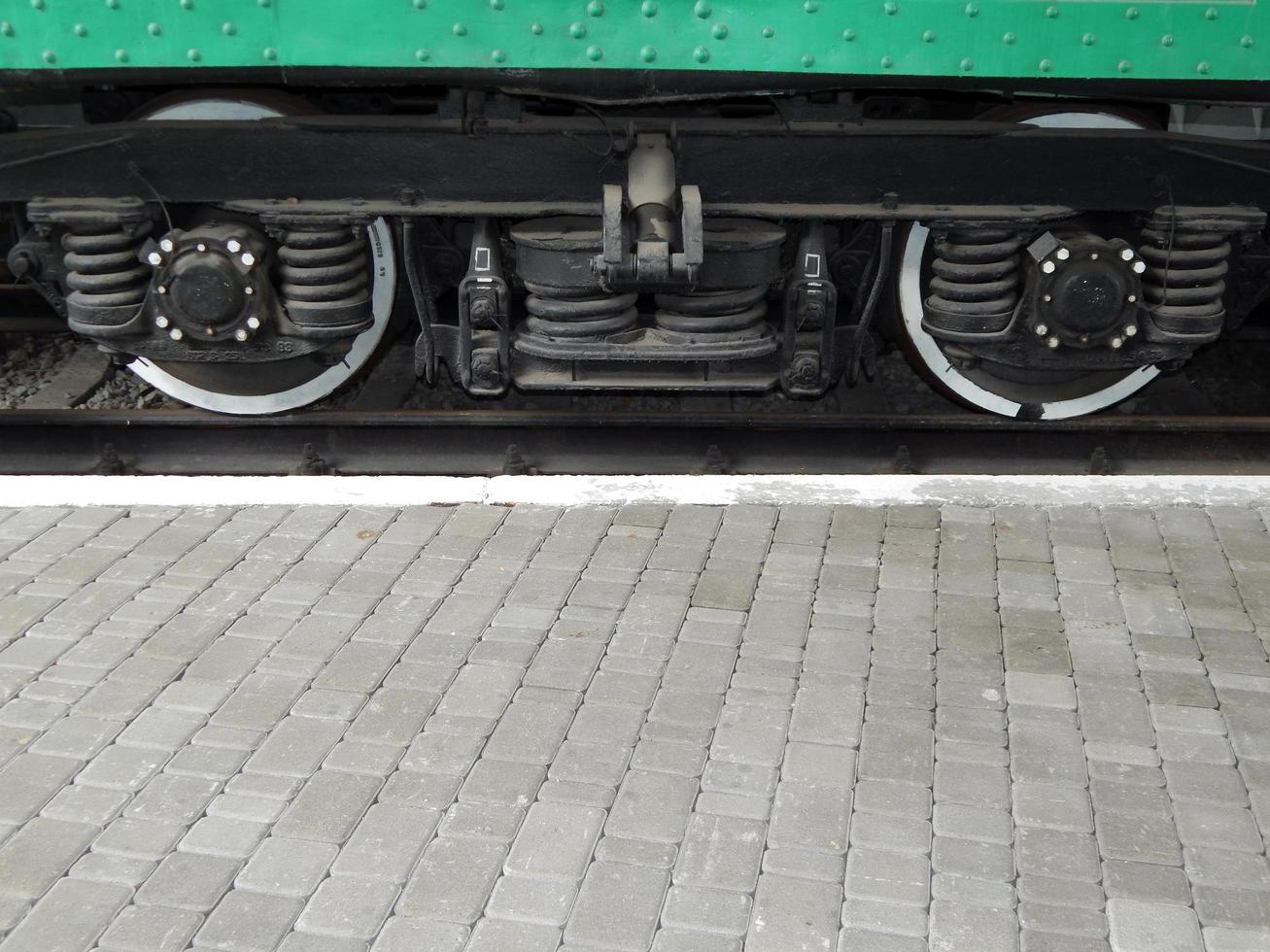 Railway transport details of locomotive, wagon photo