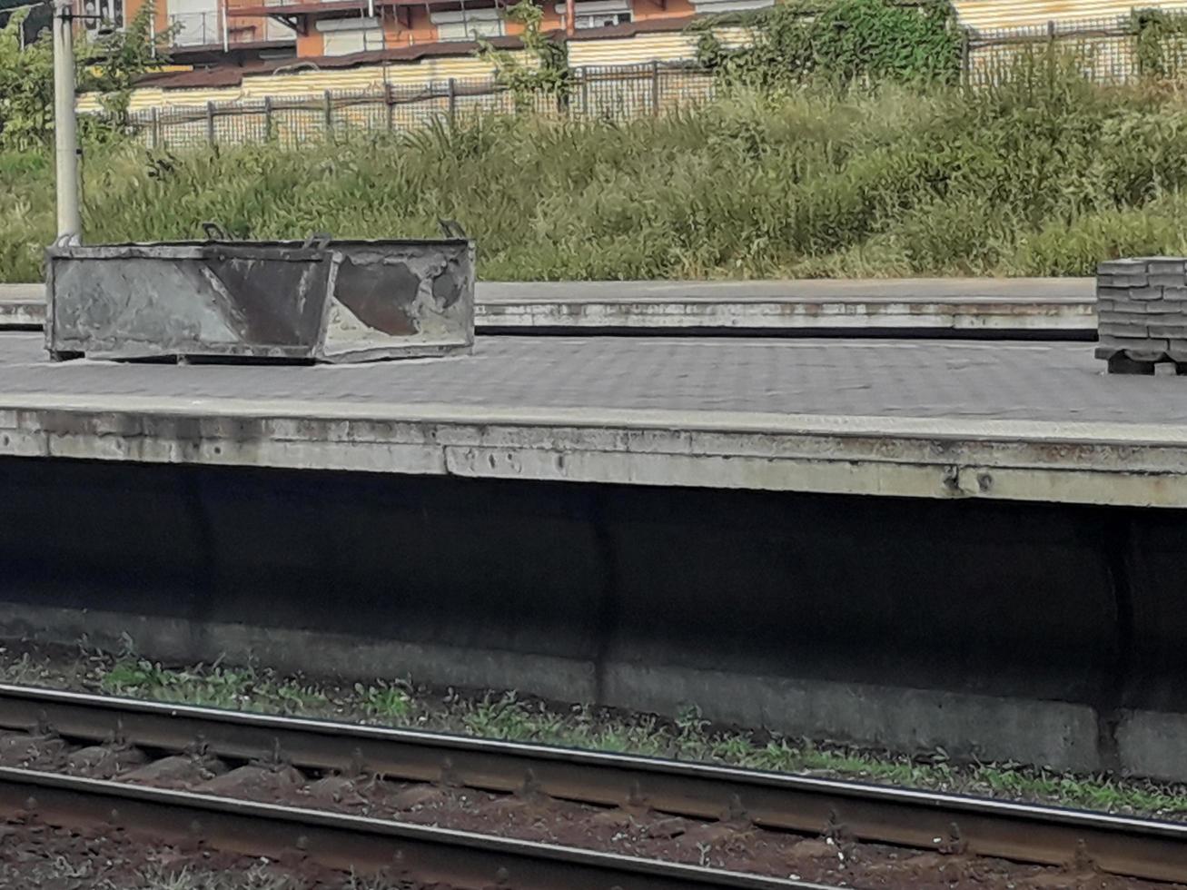 Paving tile modules lie on the platform photo