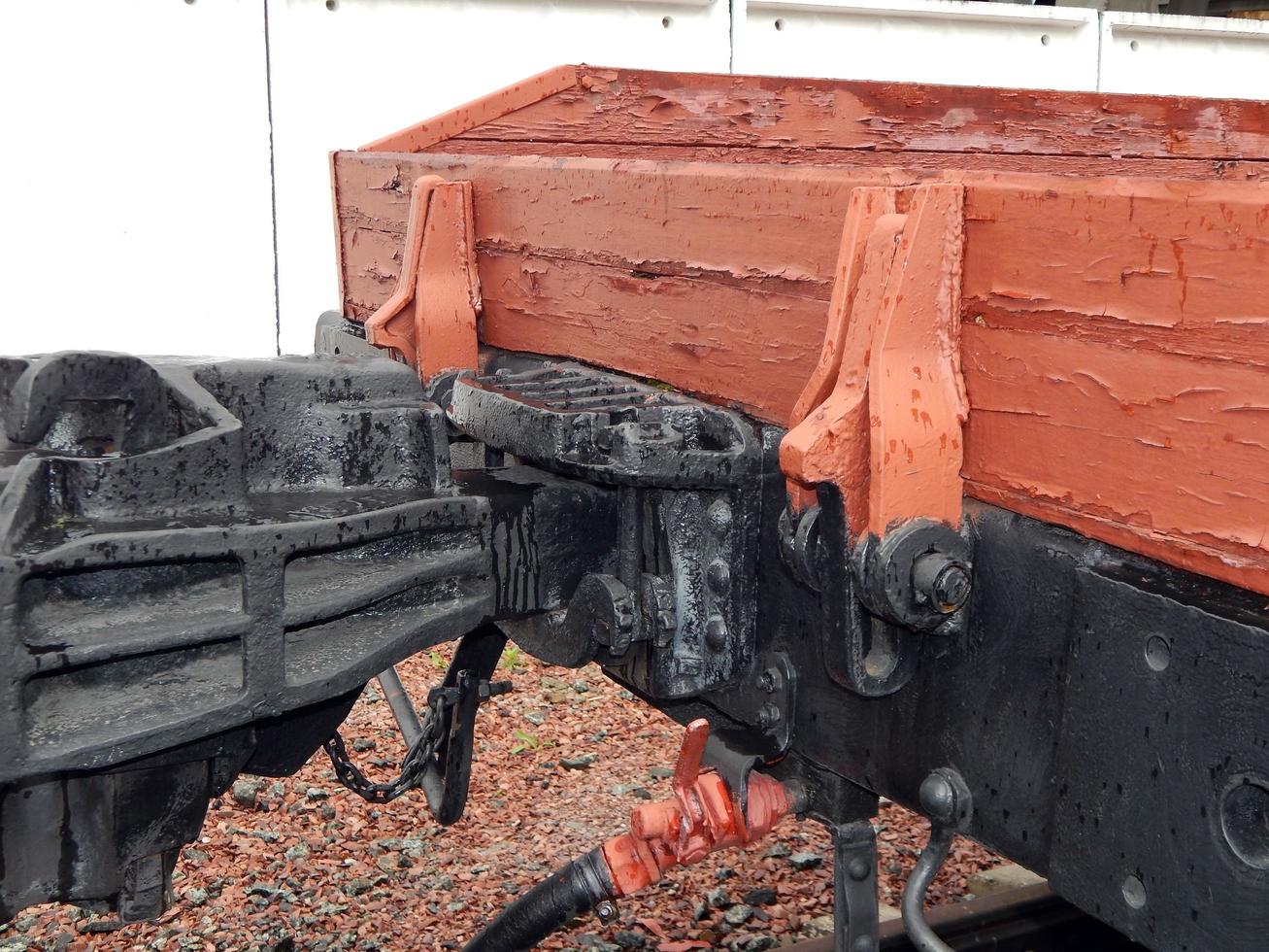 Railway transport details of locomotive, wagon photo