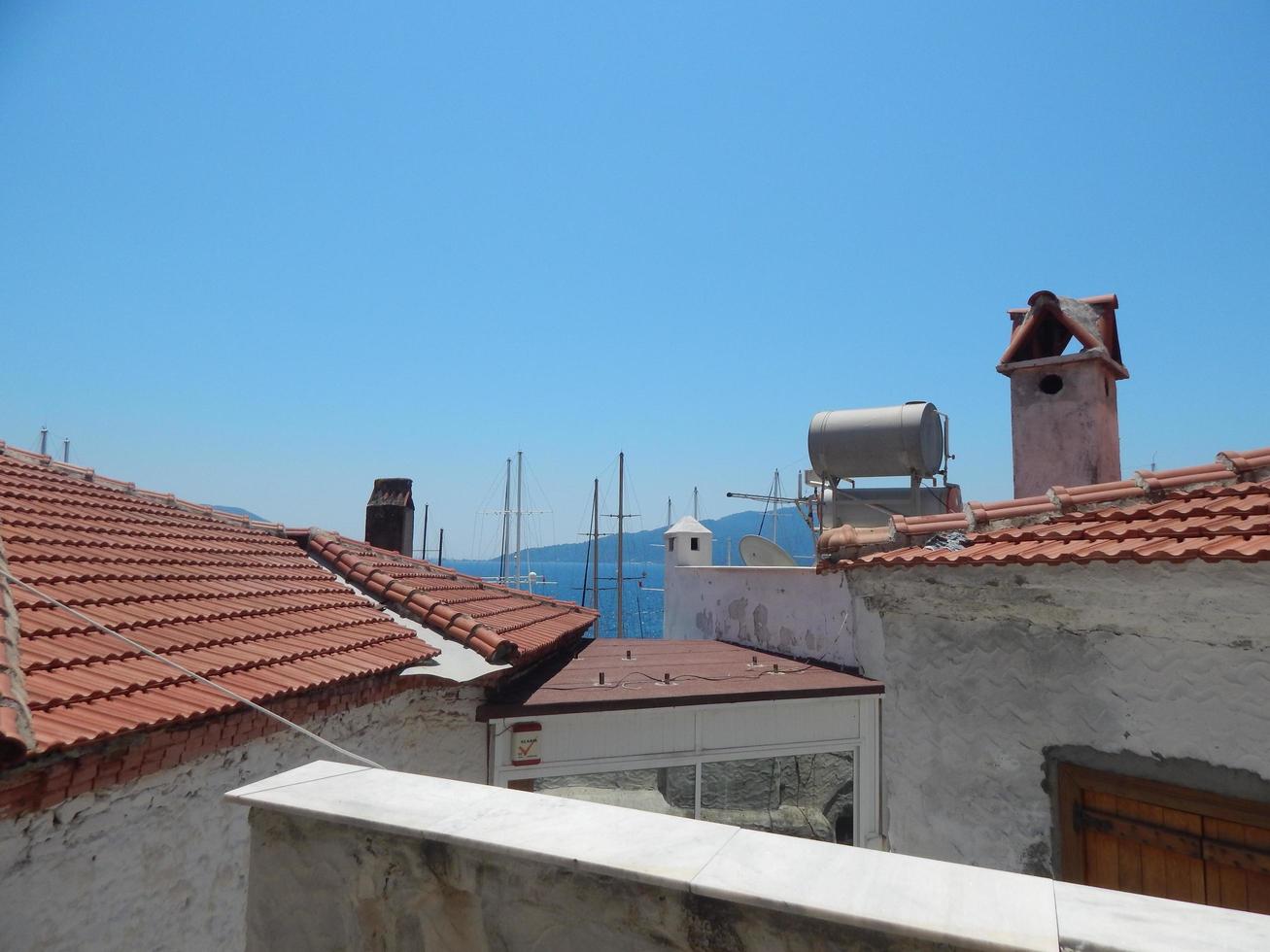 Arquitectura mediterránea en el mar Egeo en Turquía, Marmaris foto