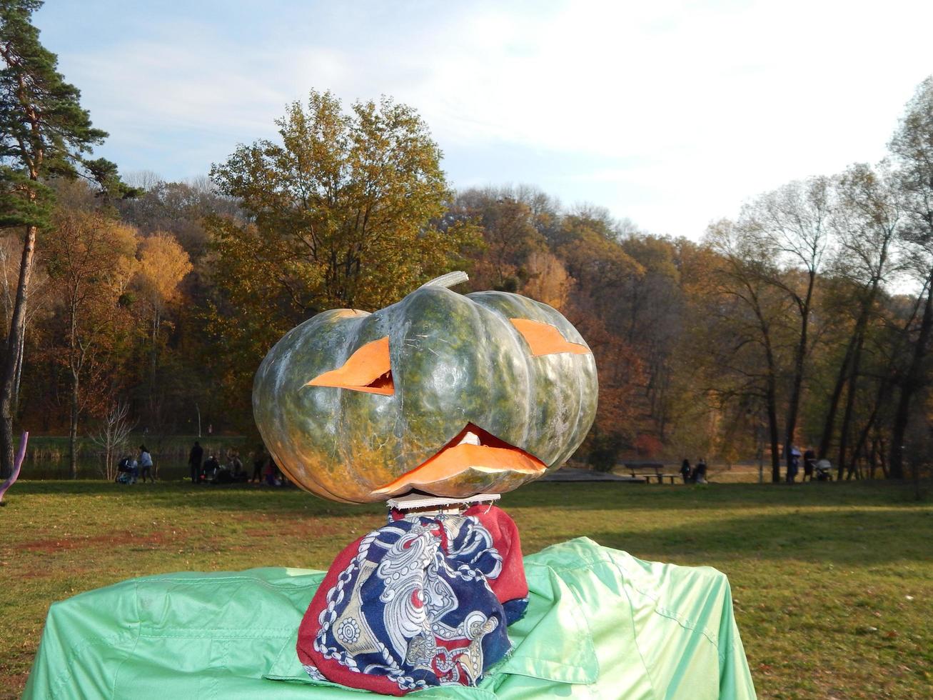 Halloween holiday day carved pumpkin photo