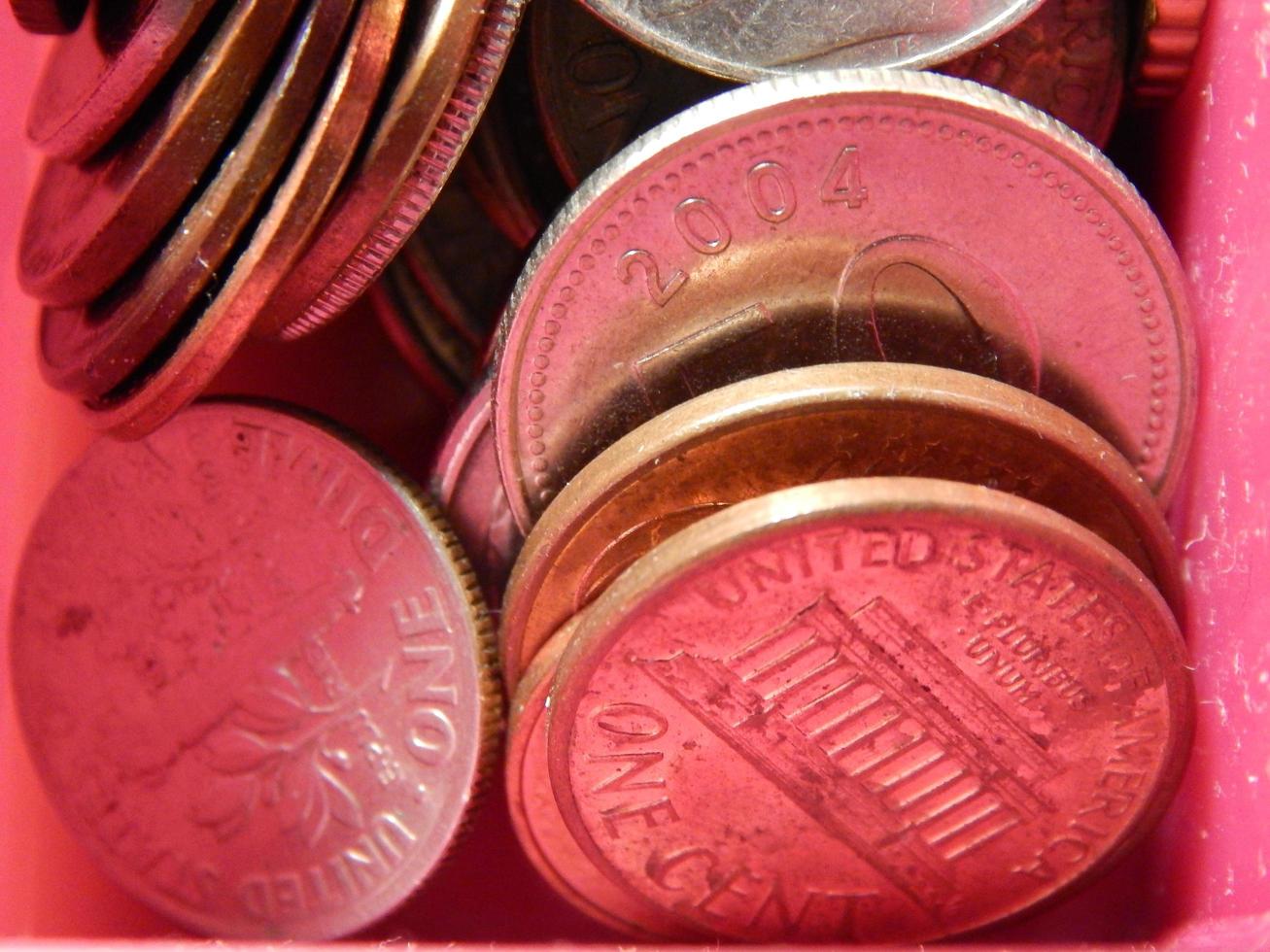 Numismatics, collecting coins of different countries and denominations photo