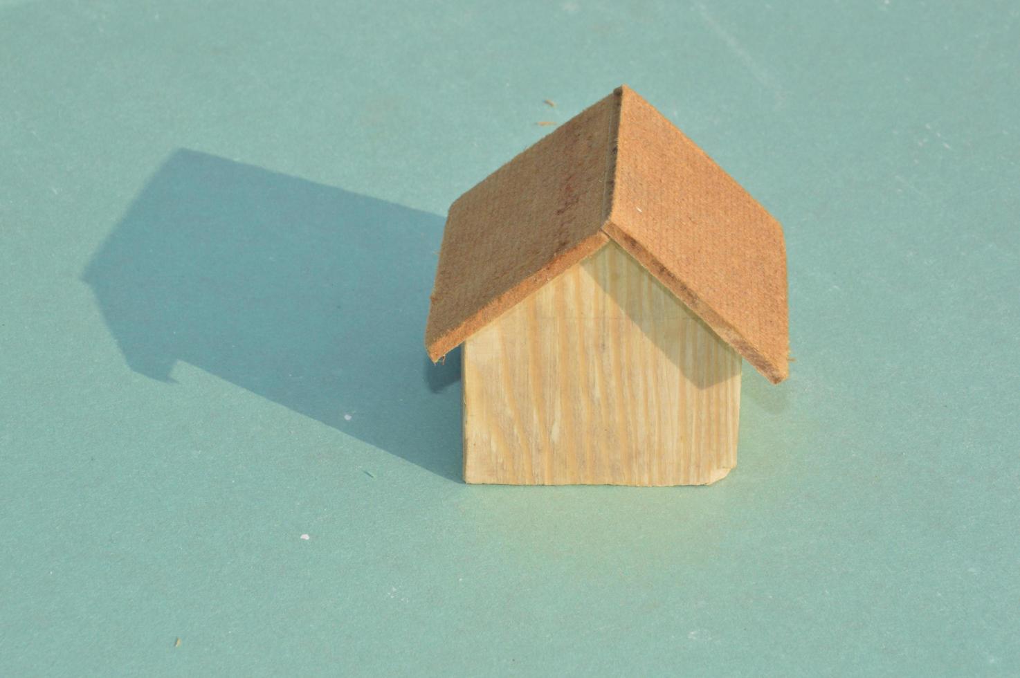 Model of a wooden house as a family property photo