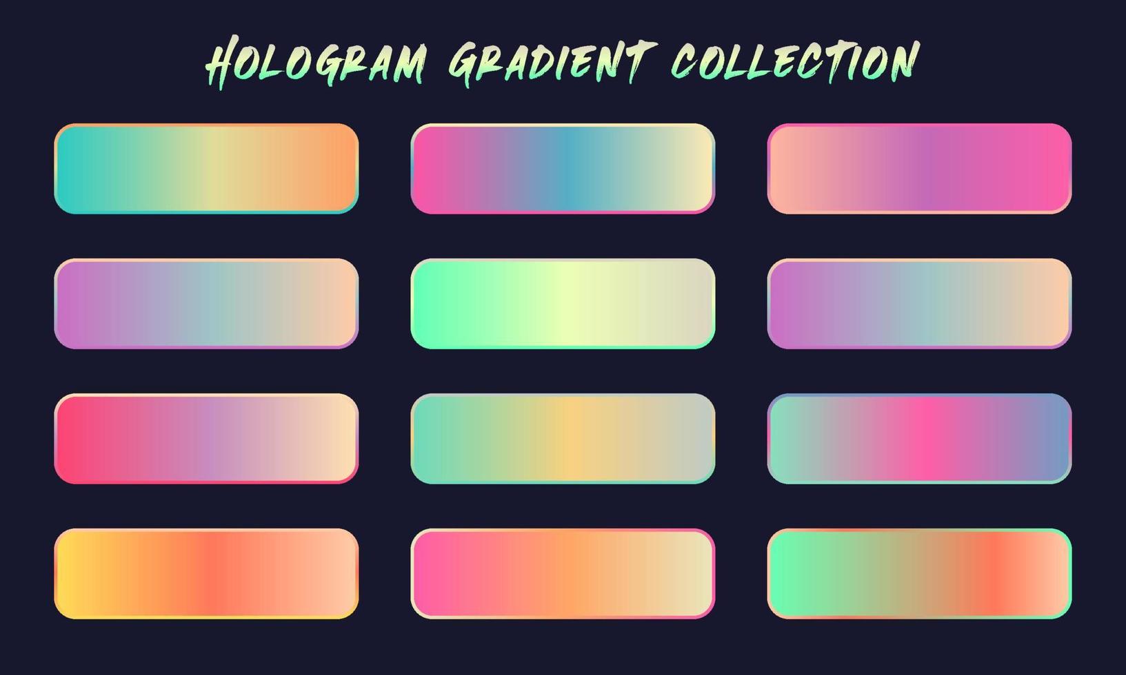 Vector Hologram Gradients Swatches Set