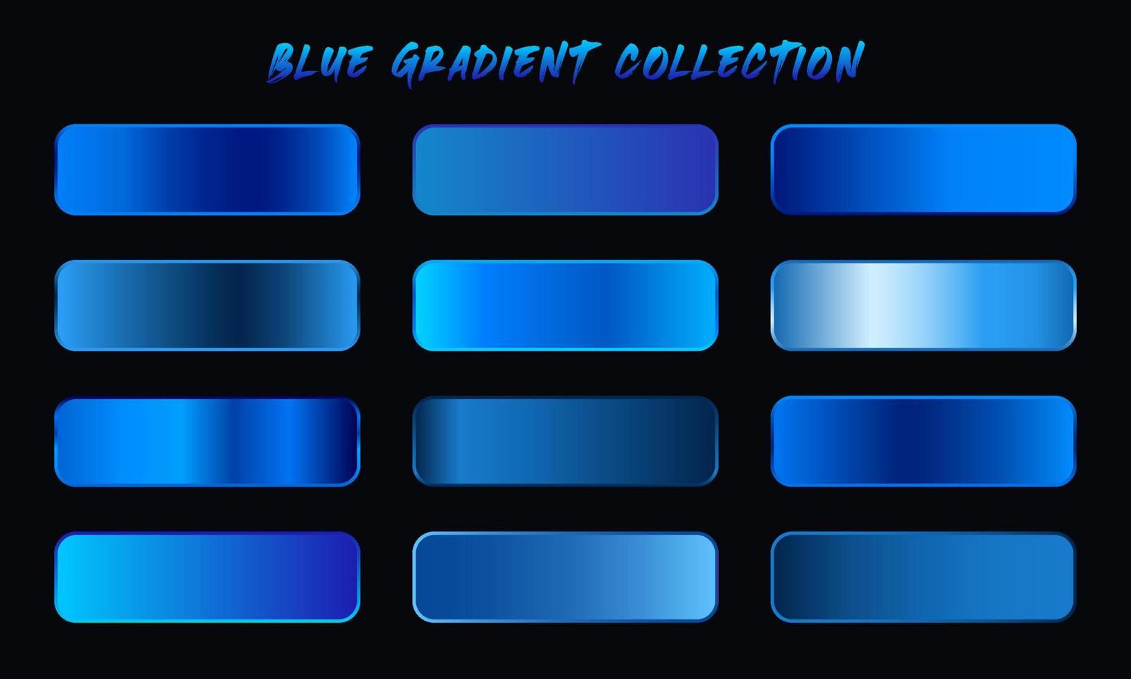 Vector Blue Gradients Swatches Set