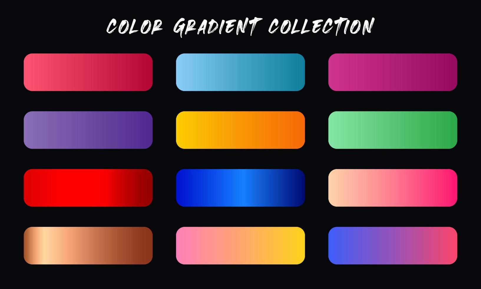 Vector Color Gradients Swatches Set