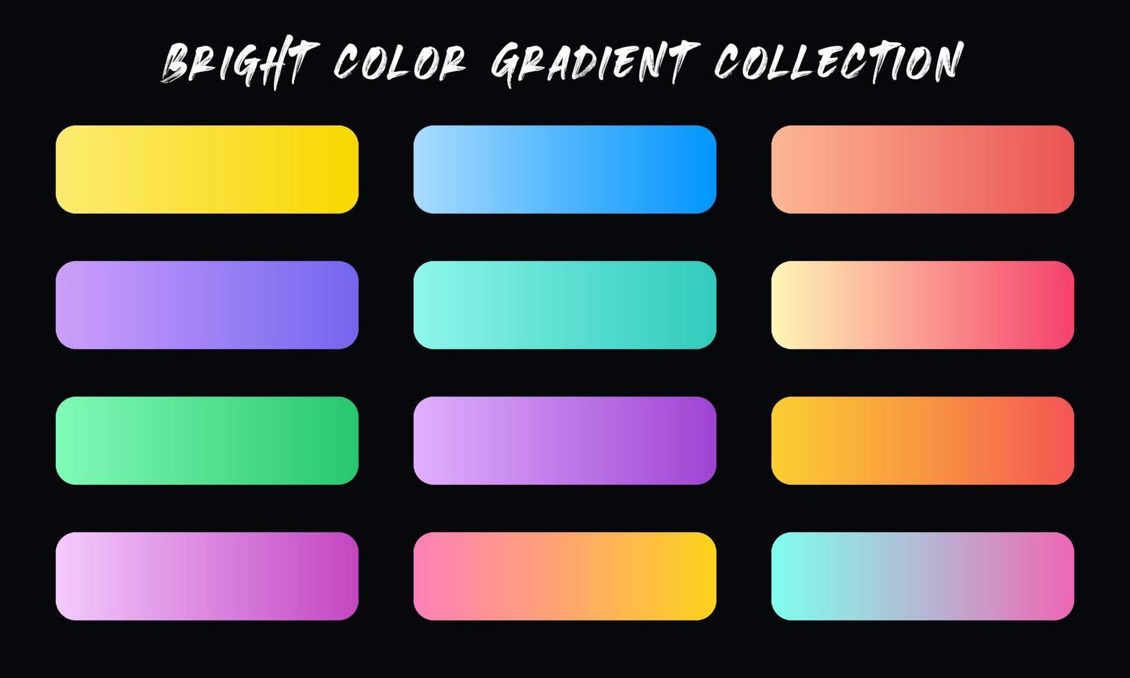 Vector Bright Color Gradients Swatches Set