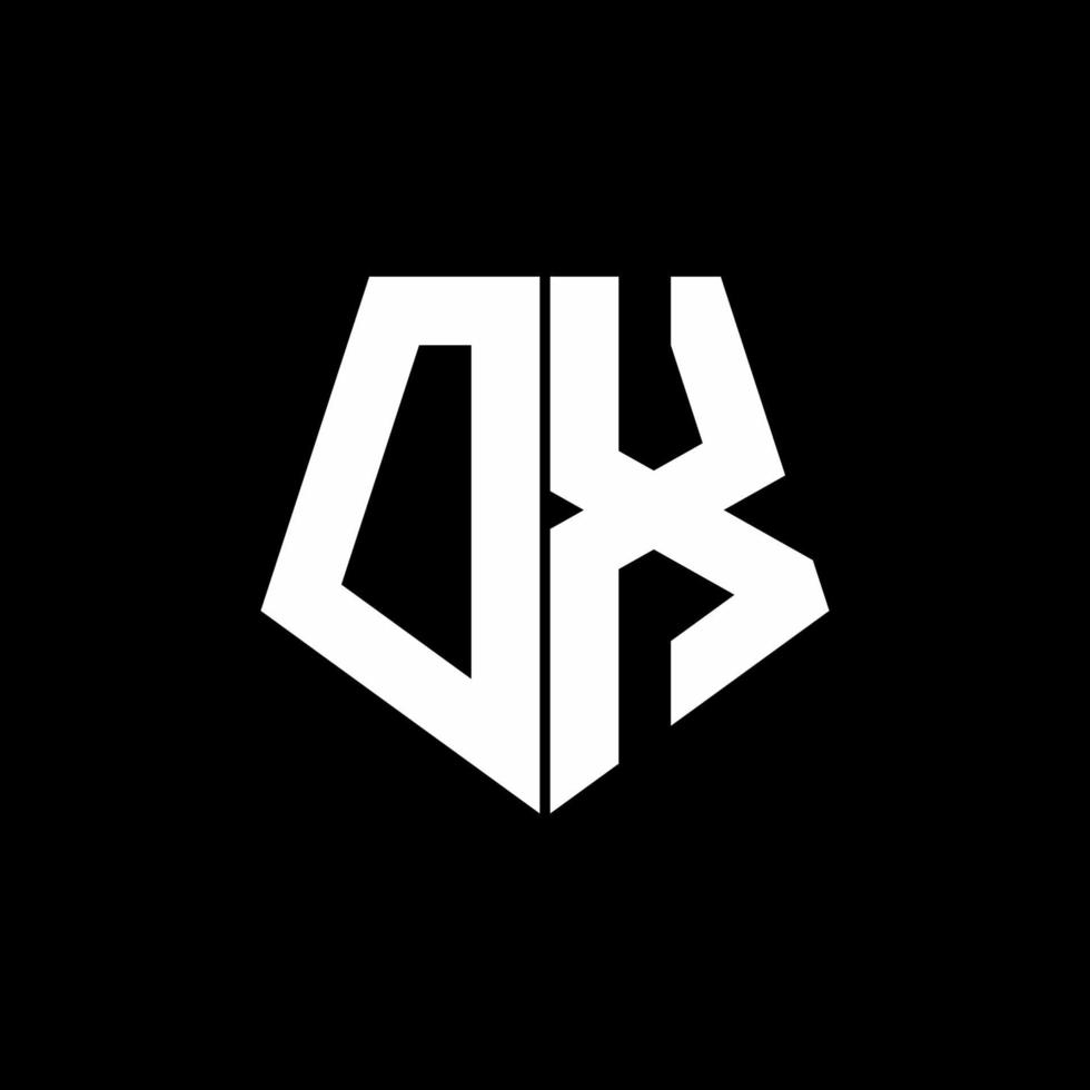 DX logo monogram with pentagon shape style design template vector