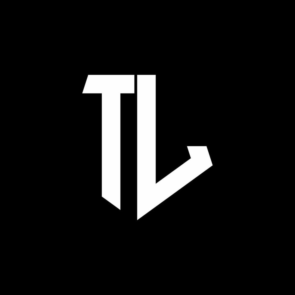 tl logo monogram con plantilla de diseño de estilo de forma de pentágono vector