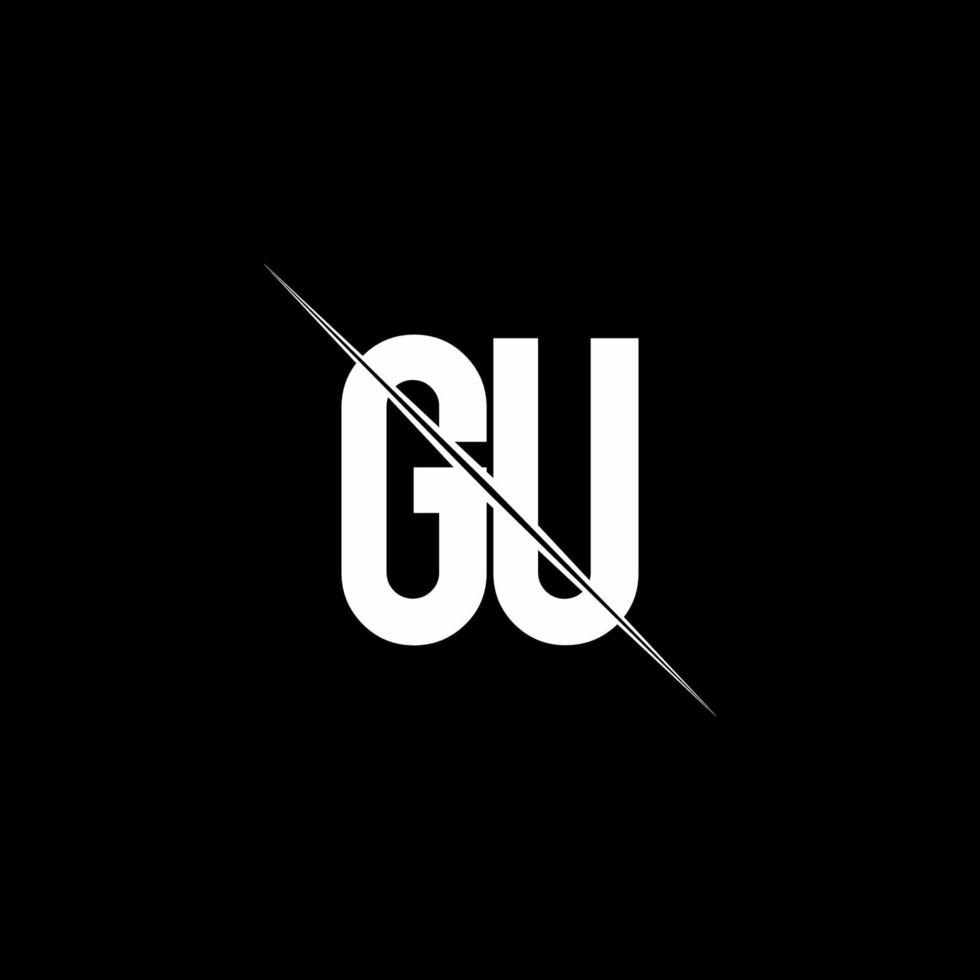 monograma del logotipo de gu con plantilla de diseño de estilo de barra vector