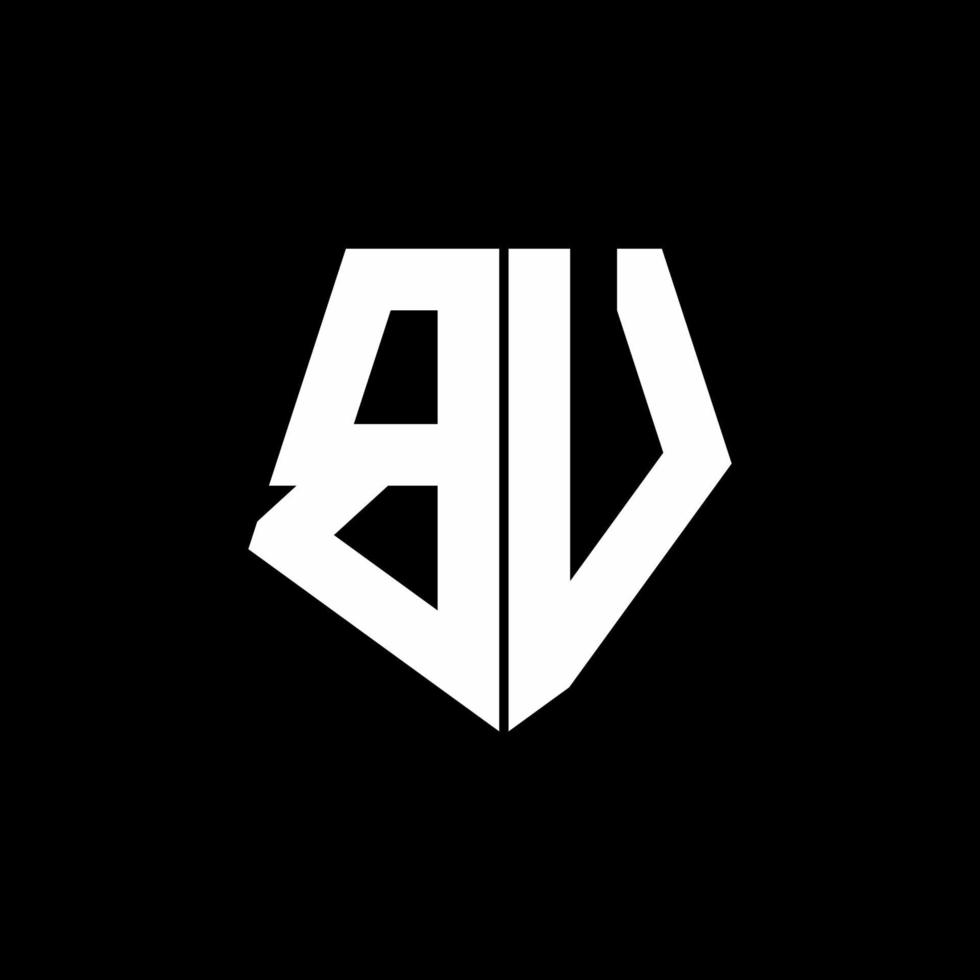 BV logo monogram with pentagon shape style design template vector
