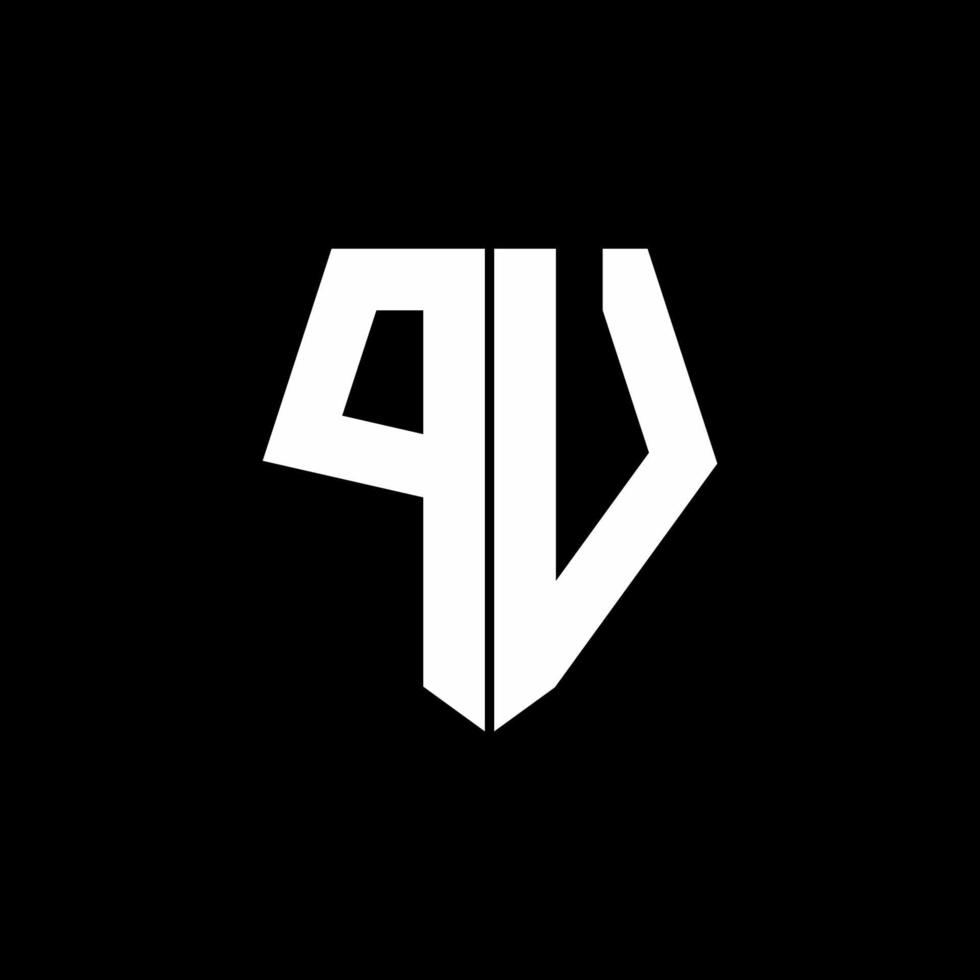 PV logo monogram with pentagon shape style design template vector
