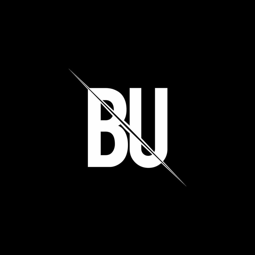 bu logo monograma con plantilla de diseño de estilo de barra vector