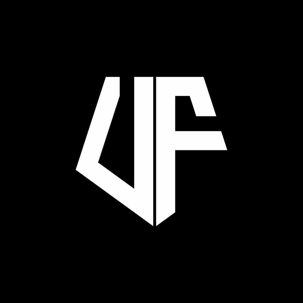 Uf logo monogram con plantilla de diseño de estilo de forma de pentágono vector