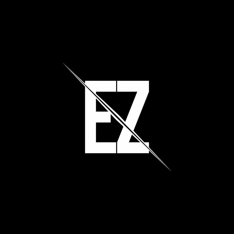 EZ logo monogram with slash style design template vector