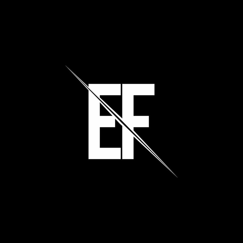EF logo monogram with slash style design template vector