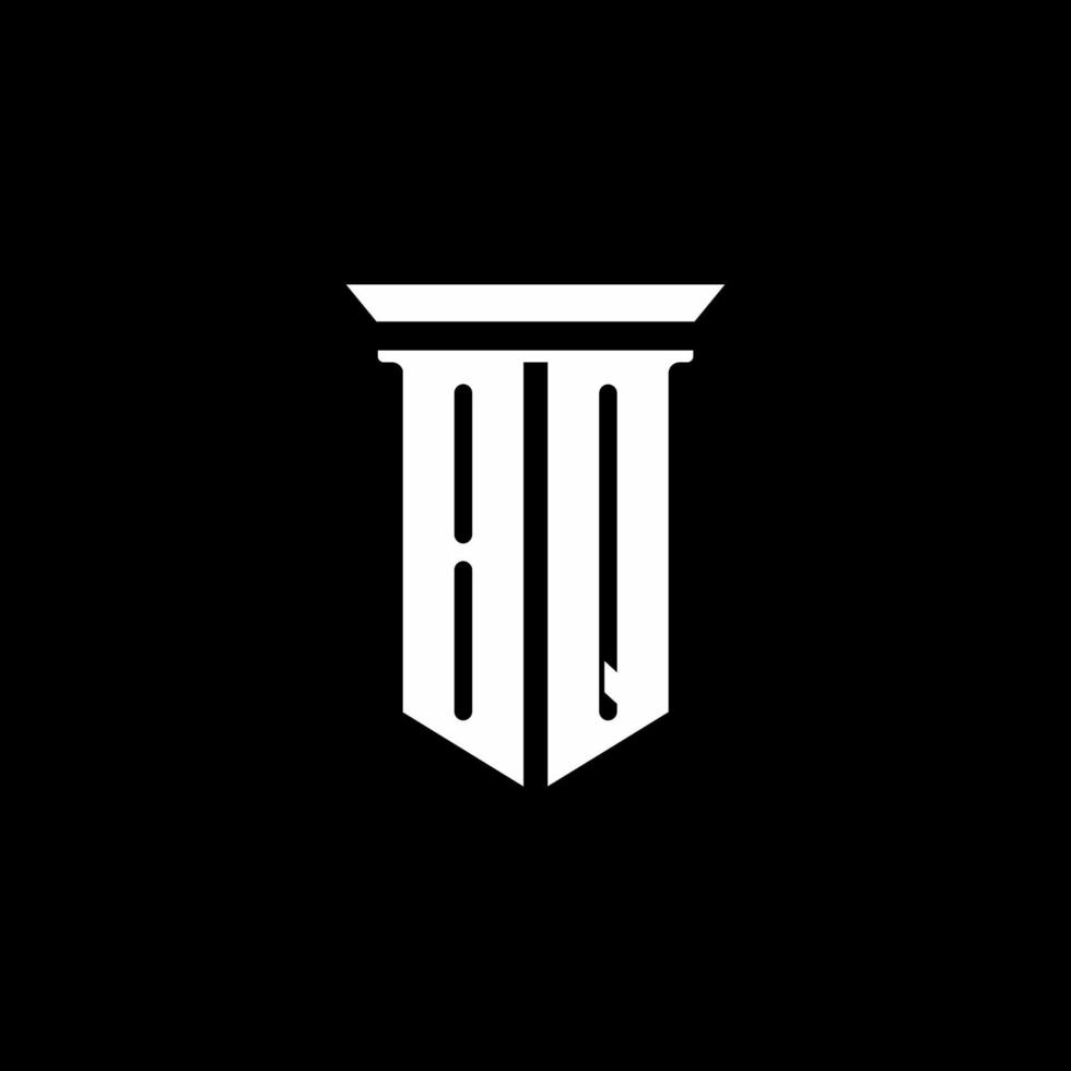 BQ monogram logo with emblem style isolated on black background vector