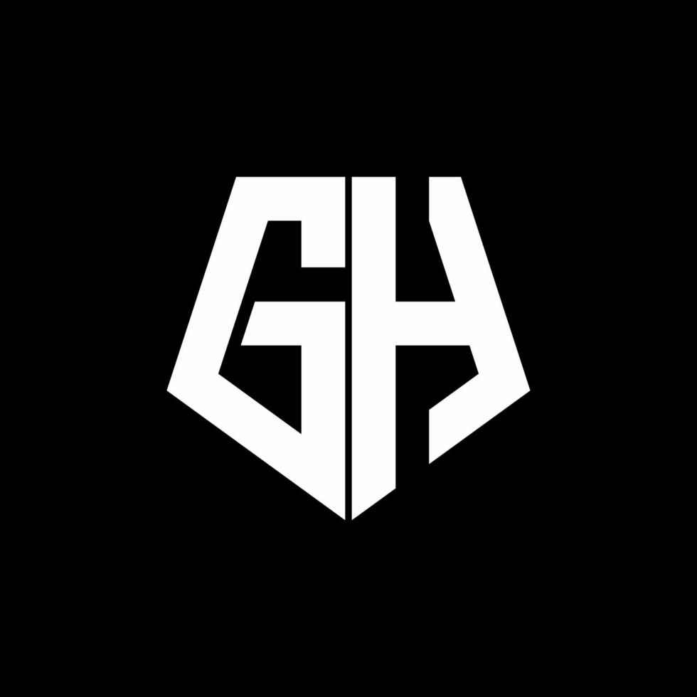 GH logo monogram with pentagon shape style design template vector